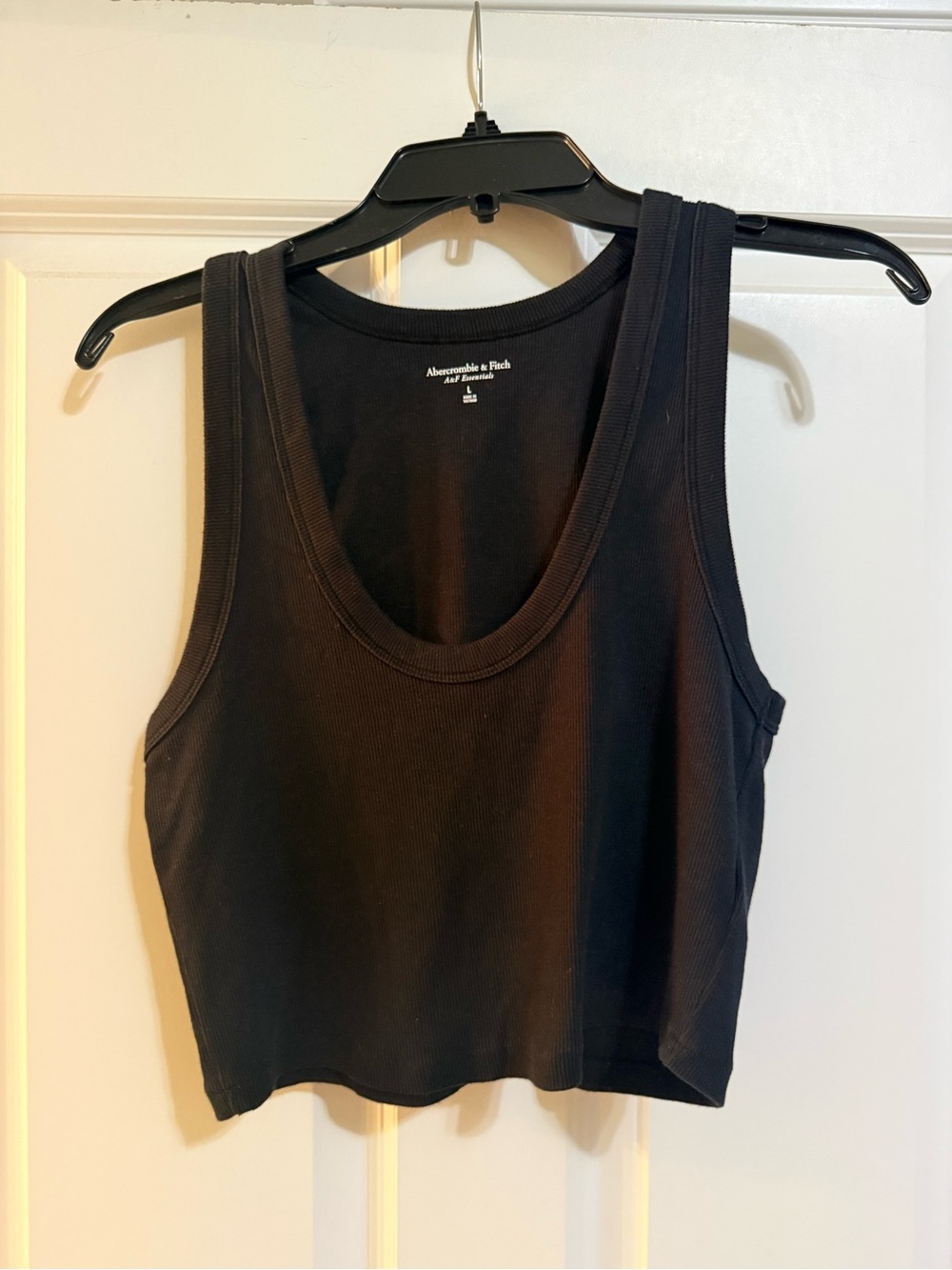Abercrombie crop tank top black size large
